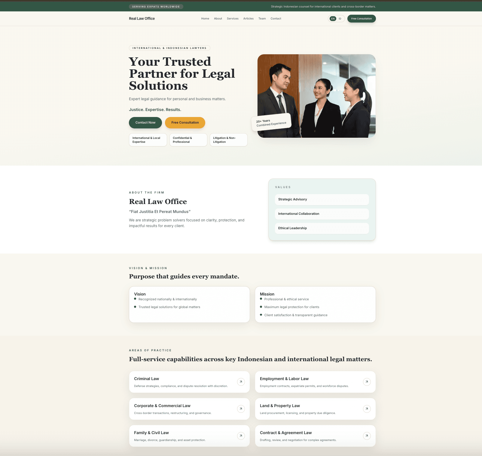 Tangkapan layar Real Law Office